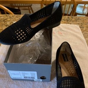 Adam Tucker Black Suede Flats